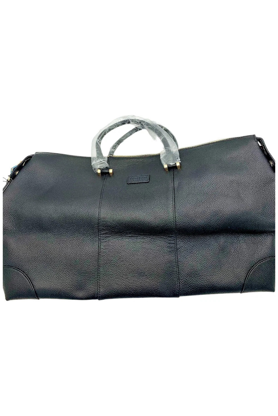 Pom Pom London Leather Weekend Bag with Multi-Straps Black
